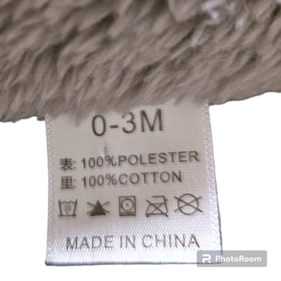 Baby Fleece Baby 0-3M Bear Grey Footed Hooded Snowsuit Winter Bunting Sherpa - Picture 8 of 8